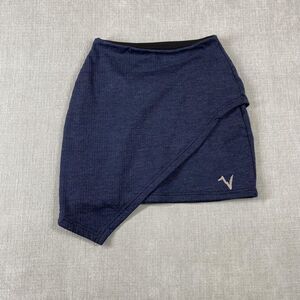 VOORMI Skirt Women Small Blue Wool Faux Wrap Asym Knit Hiking Performance Winter